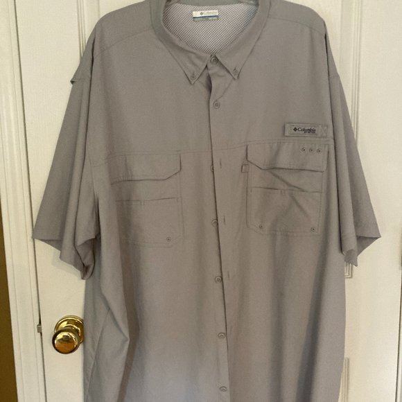 Columbia Men's shirt. Big and Tall size 3XTall, microfiber, grey, short sleeve. - Picture 1 of 7